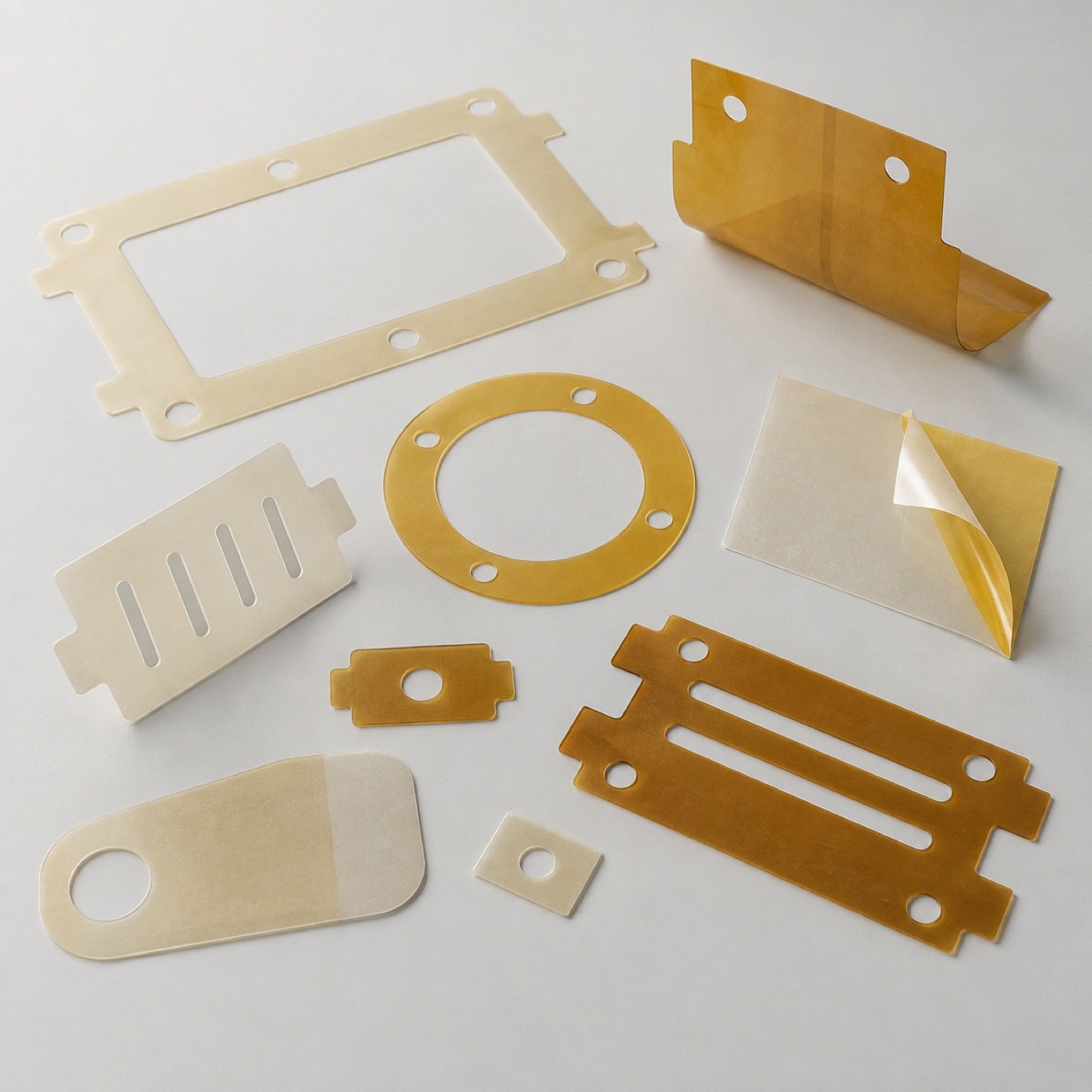 Conceptual insulation films, barriers, frames and adhesive-backed die-cut parts.