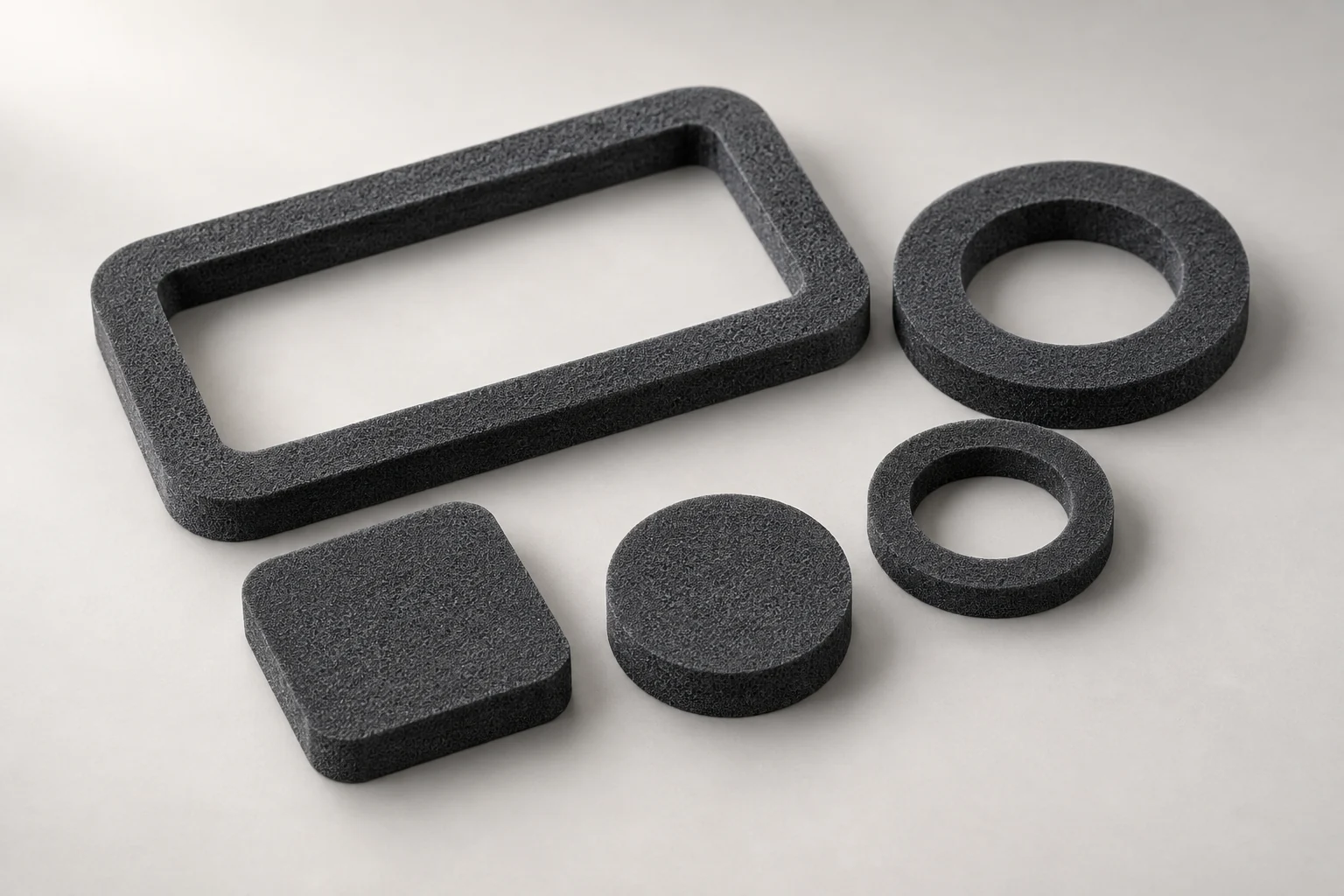Conceptual foam sealing gaskets and cushioning forms
