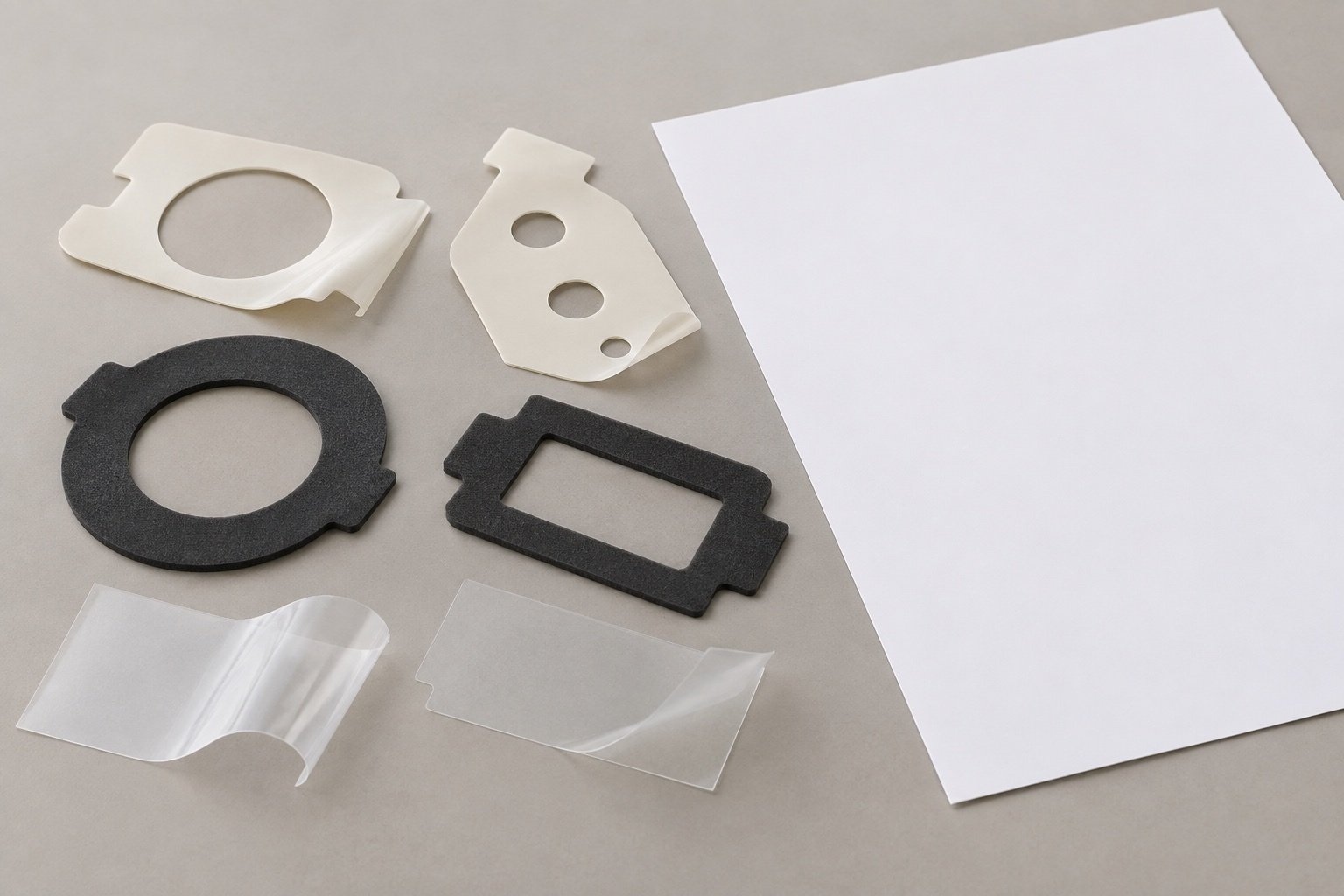 Conceptual prototype set of die-cut components and material samples