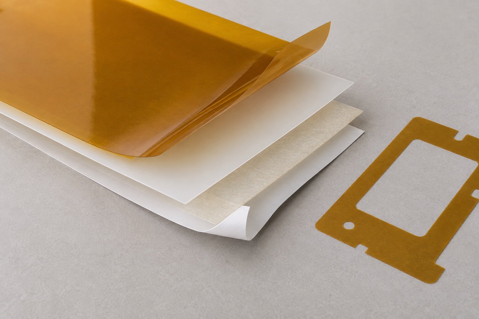 Layered insulation film, sheet, adhesive and liner construction concept