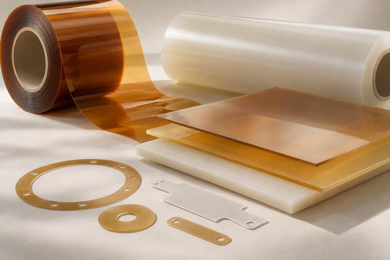 Conceptual electrical insulation film rolls, sheets and die-cut barrier shapes