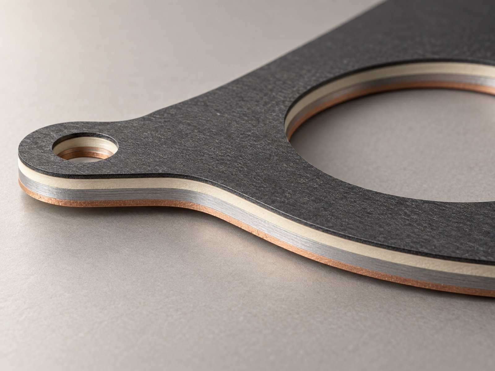 Close-up of bonded functional layers and cut openings