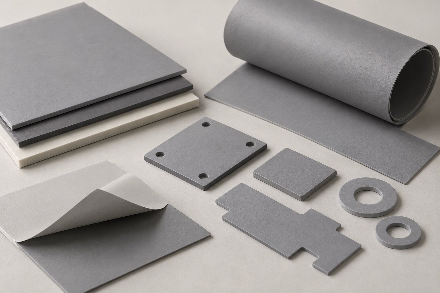 Thermal interface sheet and custom die-cut pad shapes