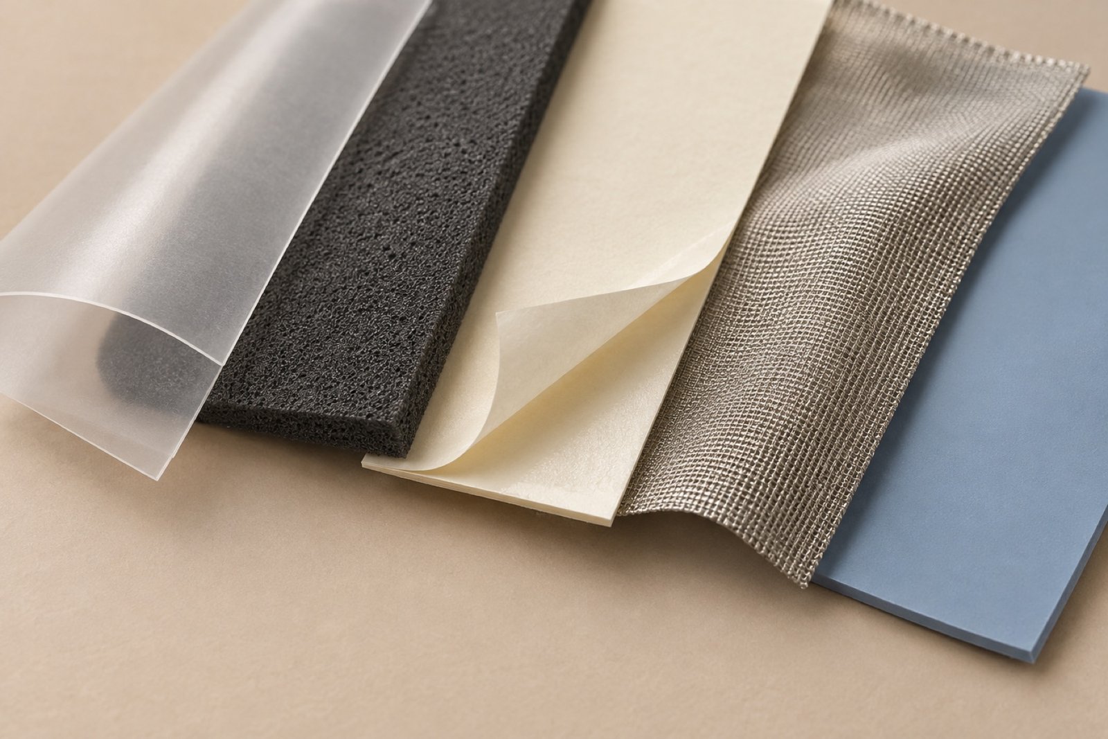 Film, foam, adhesive, shielding and thermal material surfaces