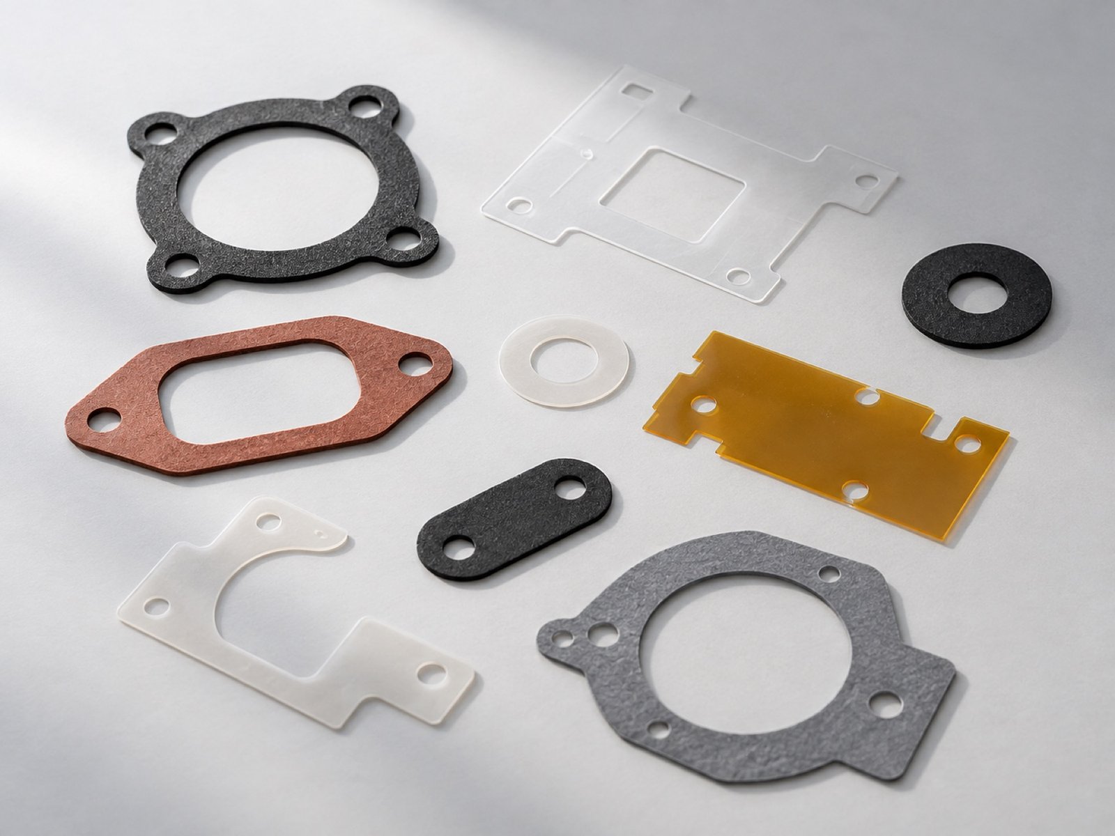 Die-cut component profiles arranged for visual comparison