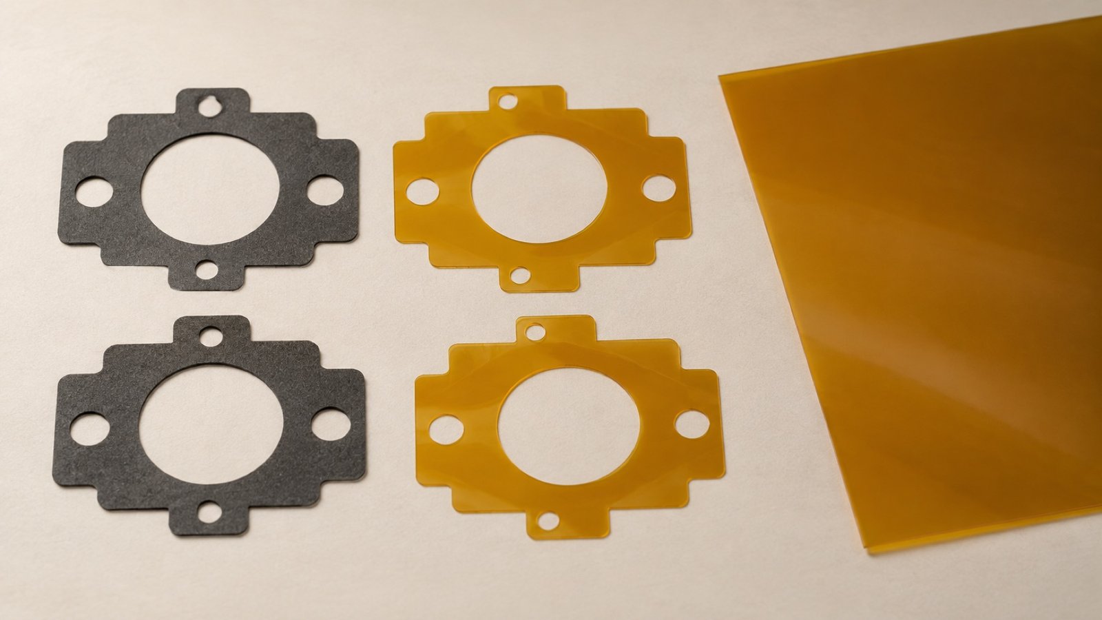 Matching flat die-cut foam and film sample components